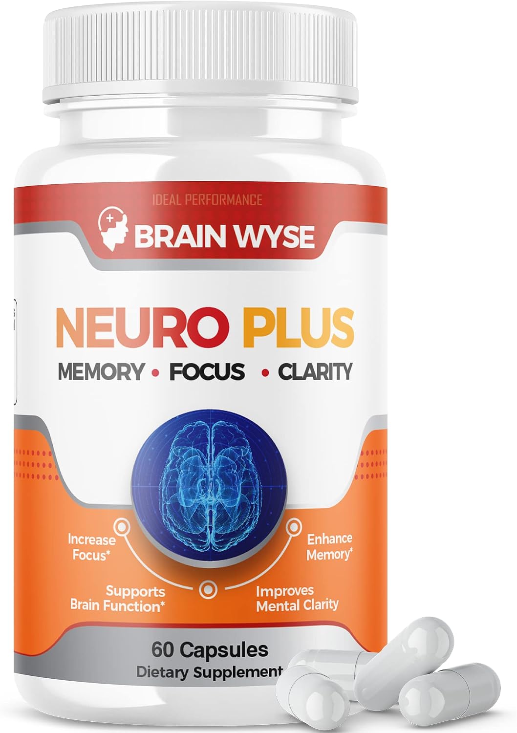 Neuro Plus Brain and Focus Supplement Brain Wyse Pill (60 Cápsulas)