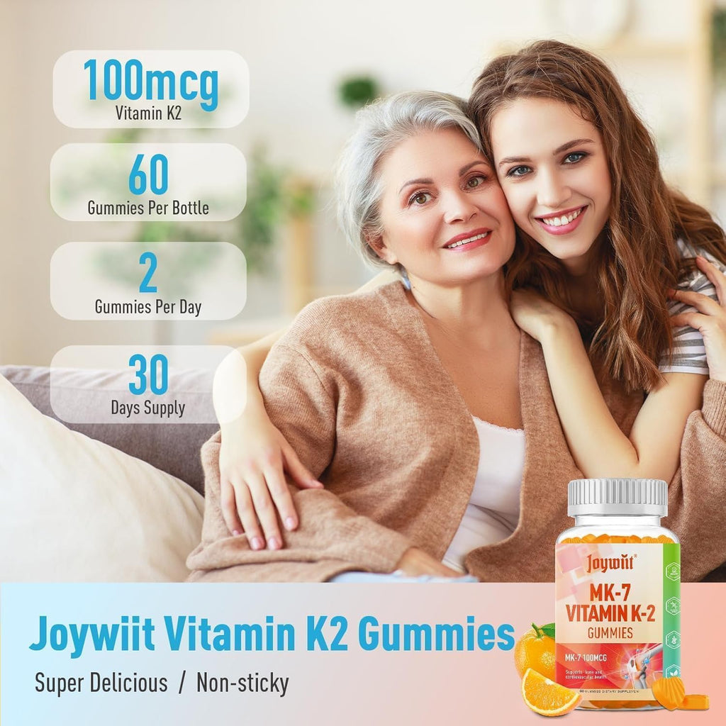Vitamin K2 MK-7 Gominolas 100mcg, Extra Strength, Sabor Naranja Natural, Vegano, 120 Gominolas