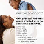 Earth's Splendor Prenatal Multivitamin - Complejo Prenatal con Ácido Fólico, Hierro y Calcio - 180 Comprimidos