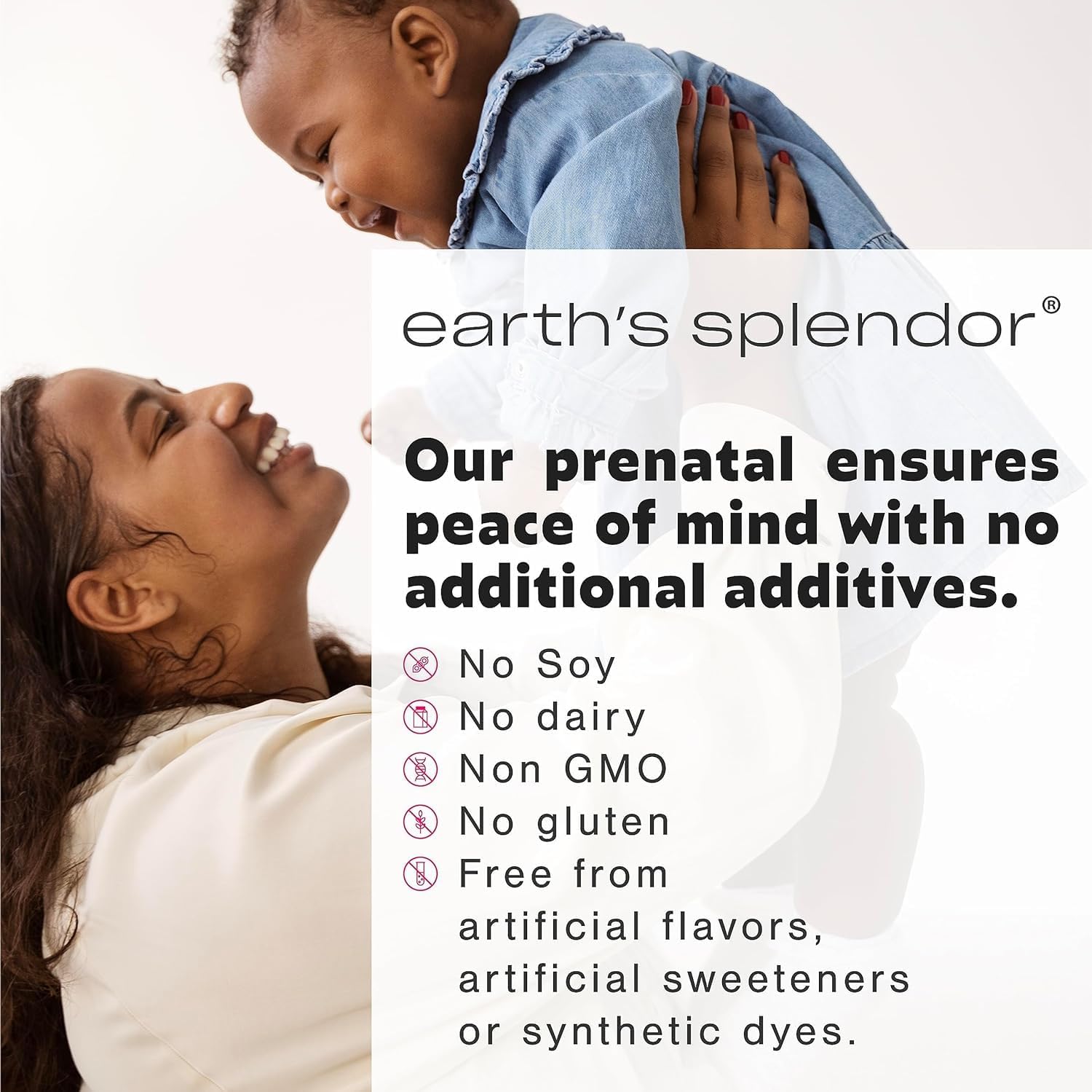 Earth's Splendor Prenatal Multivitamin - Complejo Prenatal con Ácido Fólico, Hierro y Calcio - 180 Comprimidos