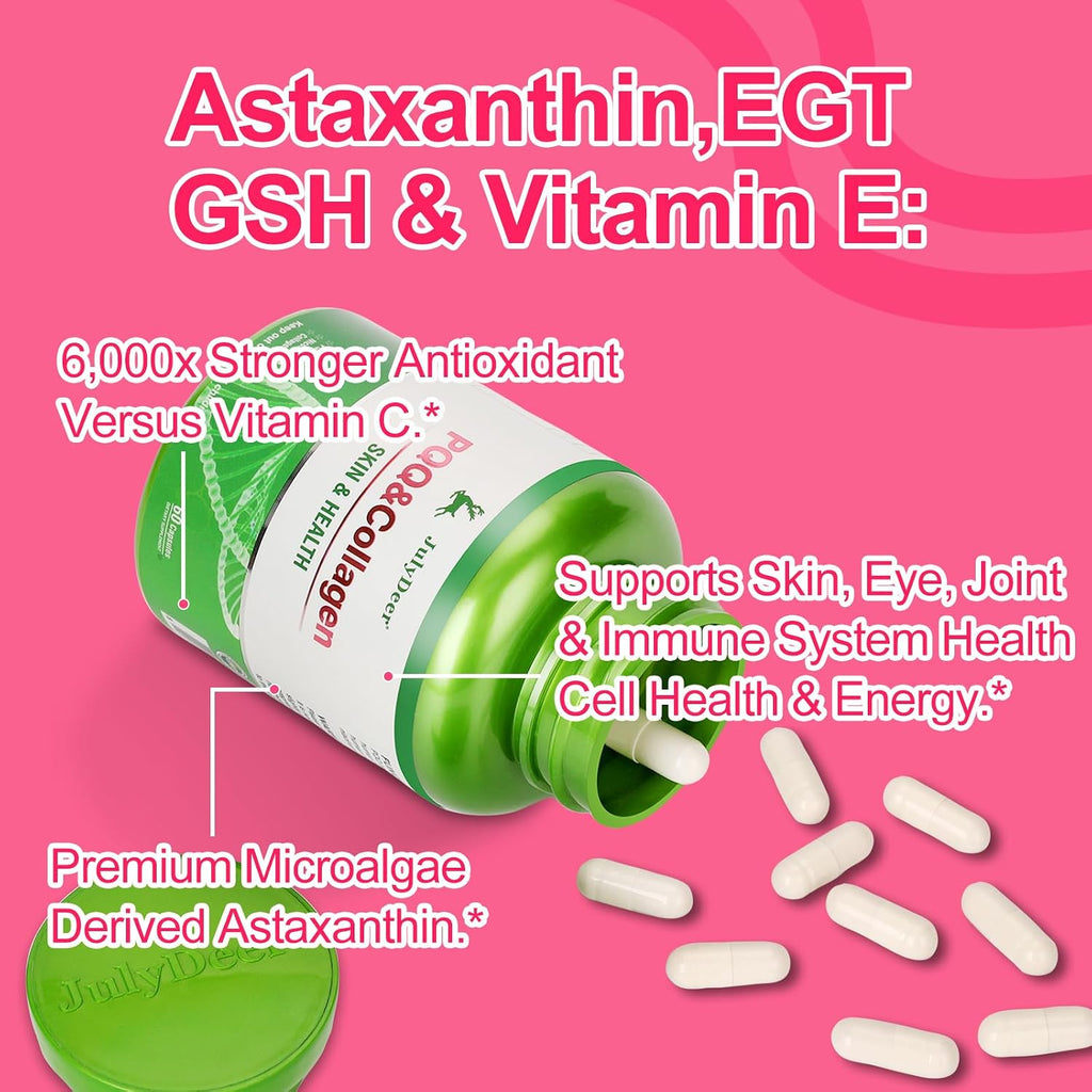 PQQ 20mg con Colágeno, Nicotinamida, Astaxantina y Ácido Hialurónico | JulyDeer