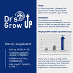BONE SCIENCE Dr’s Grow UP AM & PM – Sistema Día y Noche para el Crecimiento y Salud Ósea de Niños y Adolescentes