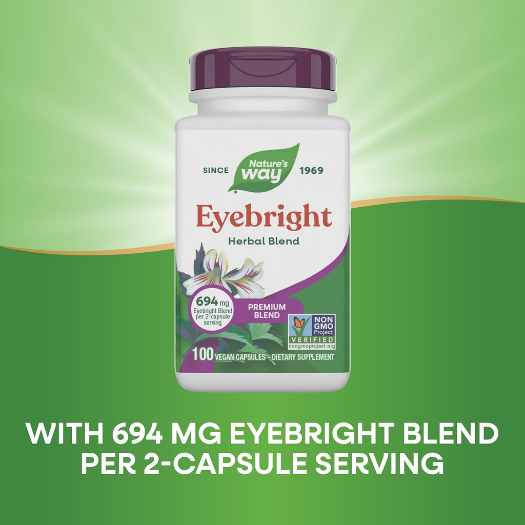 Nature's Way Eyebright Herb Premium Blend - Suplemento Herbal Vegano, 100 Cápsulas