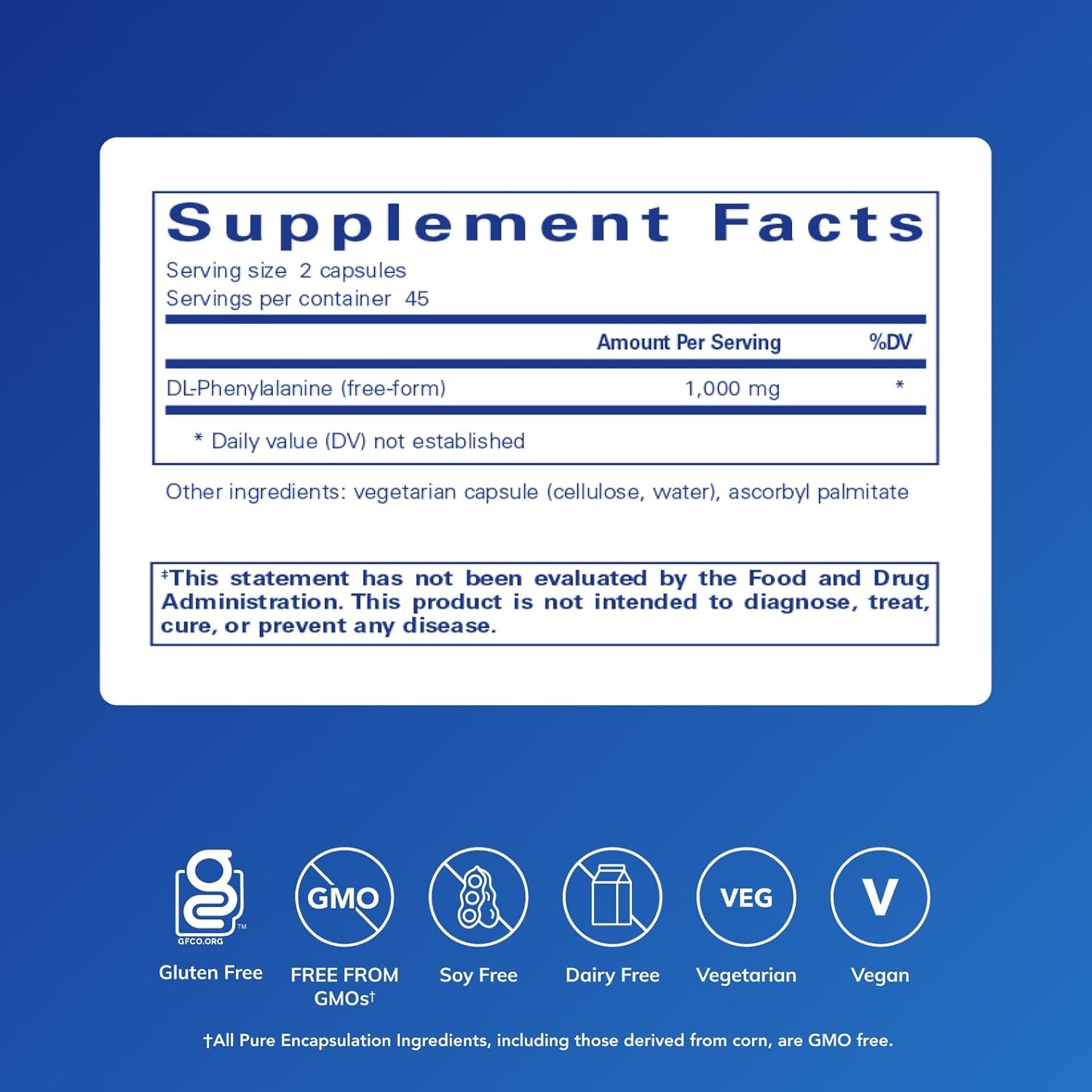 Pure Encapsulations DL-Phenylalanine | 90 Cápsulas