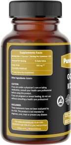 Gotu Kola Premium 320 Cápsulas No OGM y Sin Gluten | Suplemento Herbario | 600 mg Por Ración | Hecho con Polvo de Gotu Kola 100% Puro