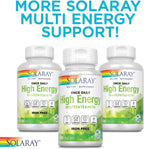 SOLARAY Twice Daily Multi Energy Multivitamínico Sin Hierro | Complejo Multivitamínico para Energía e Inmunidad | Non-GMO | 120 Cápsulas
