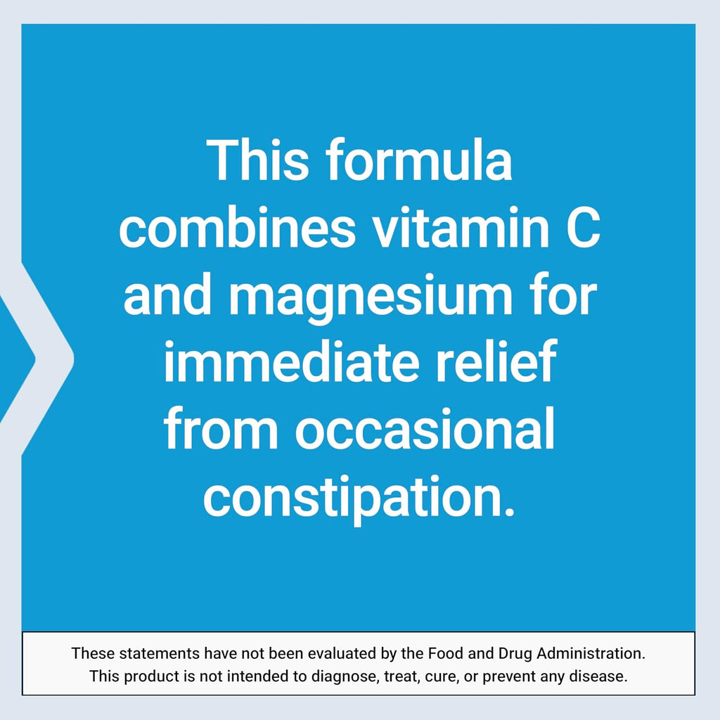 Life Extension Vitamin C and Magnesium Effervescent Crystals for Occasional Constipation Relief, Gluten-Free, Non-GMO, Vegetarian, 180 g