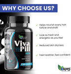 America Medic & Science VivaPill para Hombres (120 Cápsulas) - Suplemento para Cabello, Piel y Uñas con Biotina, Colágeno y Queratina