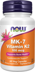 NOW Foods Vitamina K2 MK-7 100 mcg, 60 Cápsulas Vegetales
