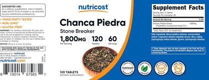 Extracto de Chanca Piedra Nutricost - Rompepiedras - 120 Comprimidos, 1800mg por Dosis – Image 6