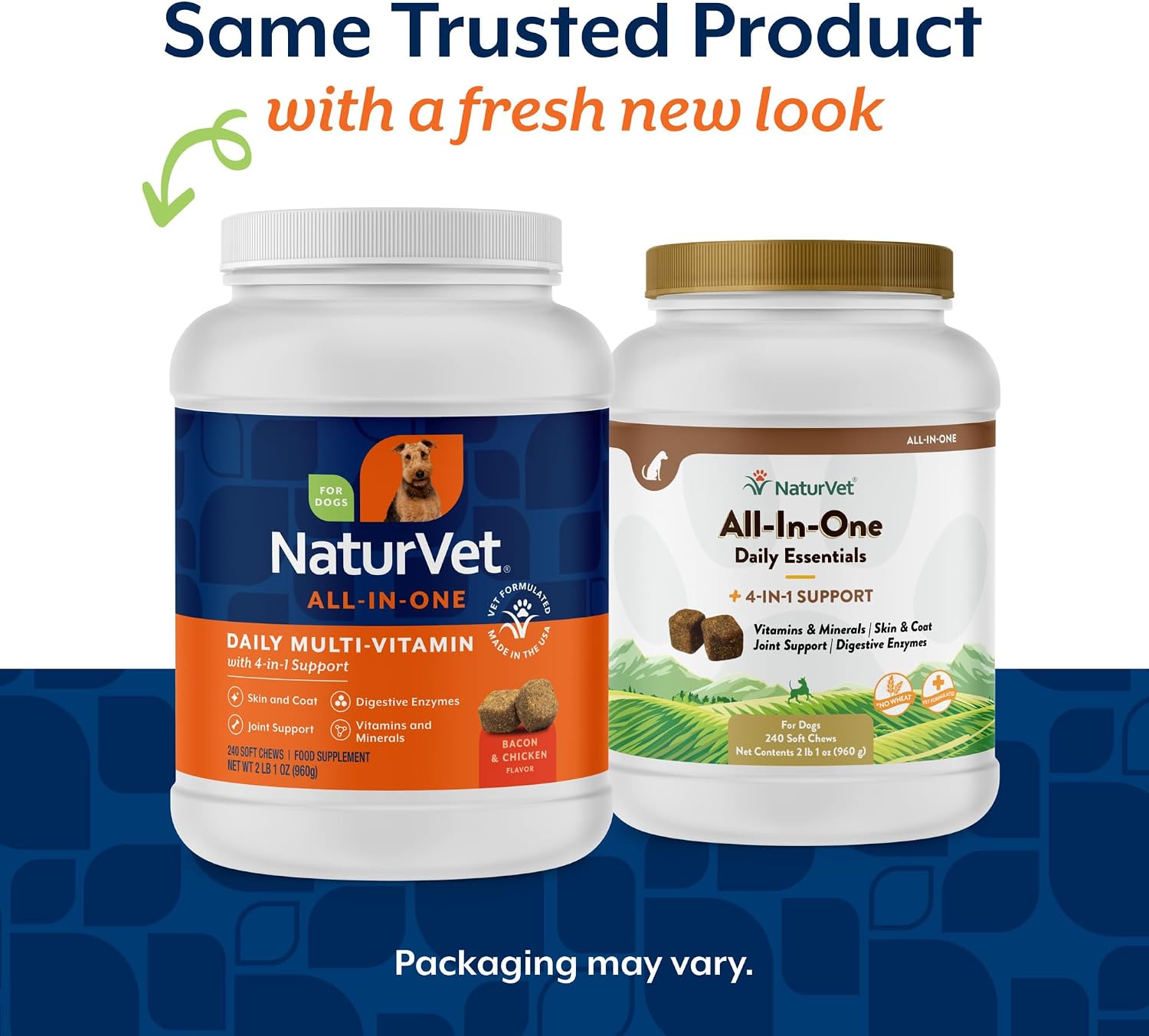 NaturVet Suplemento Todo en Uno para Perros – 240 Masticables Blandos