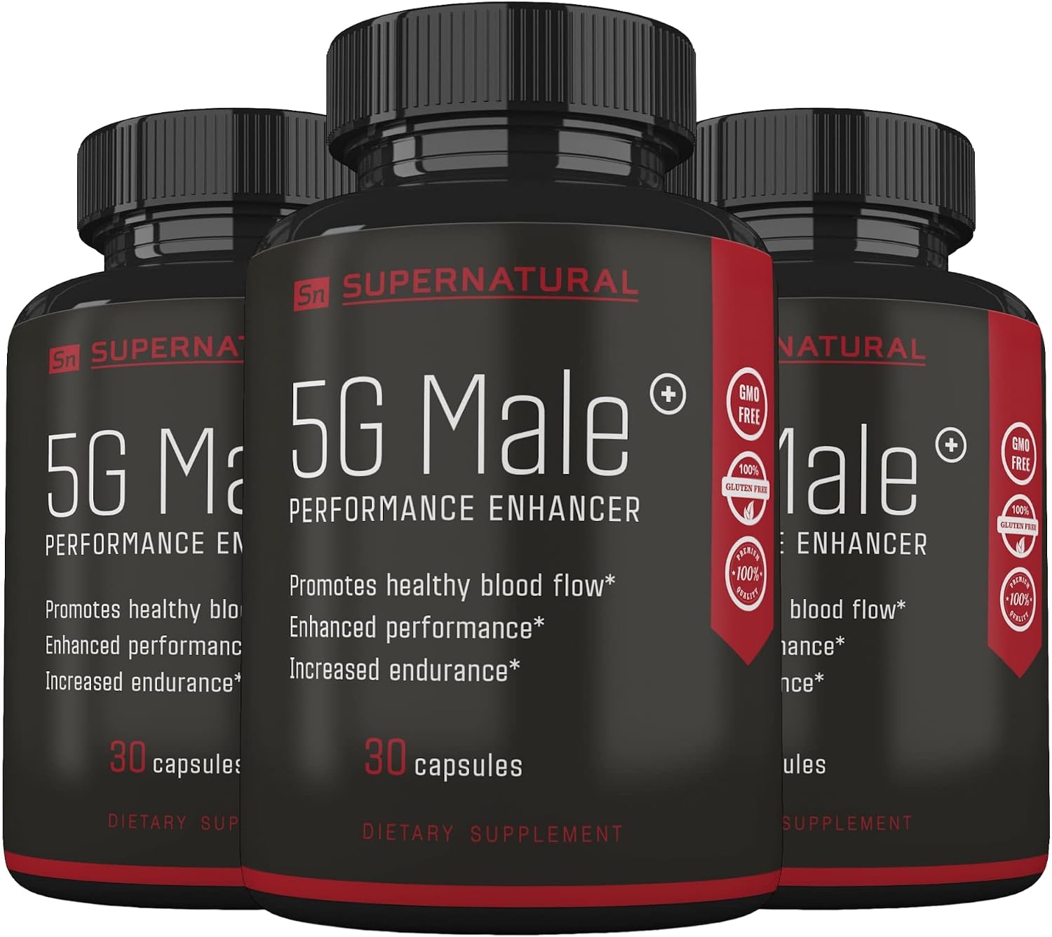 Supernatural Man 5G Male – Suplemento Natural para Hombres con Ginseng, Ajo, Ginkgo, Jengibre y Vitamina D – 30 Cápsulas