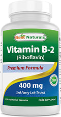 Best Naturals Vitamina B2 (Riboflavina) 400 mg – 120 Cápsulas Veganas