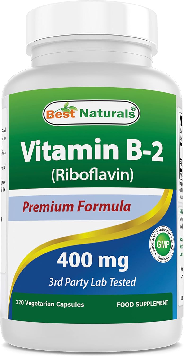 Best Naturals Vitamina B2 (Riboflavina) 400 mg – 120 Cápsulas Vegetales