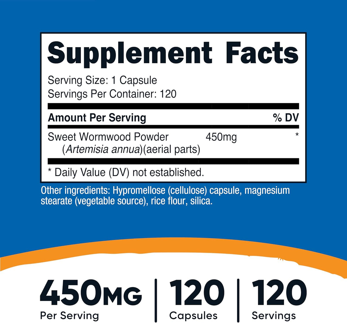 Cápsulas de Artemisa Dulce (Sweet Wormwood) 450 mg - 120 Cápsulas - Nutricost – Image 2