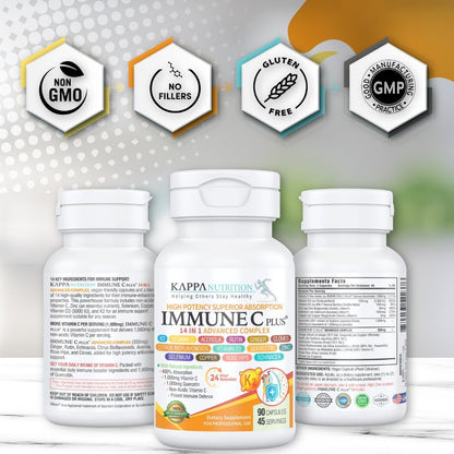 Immune C Plus 14 en 1 – Quercetina 1000mg, – Jengibre, Rutina, Naranja Amarga, Equinácea, Clavo: Extractos – Image 7