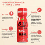 ALFA VITAMINS B12 Vitamin Shot 10000 mcg - Pack de 20 Viales - Sin Azúcar ni Cafeína