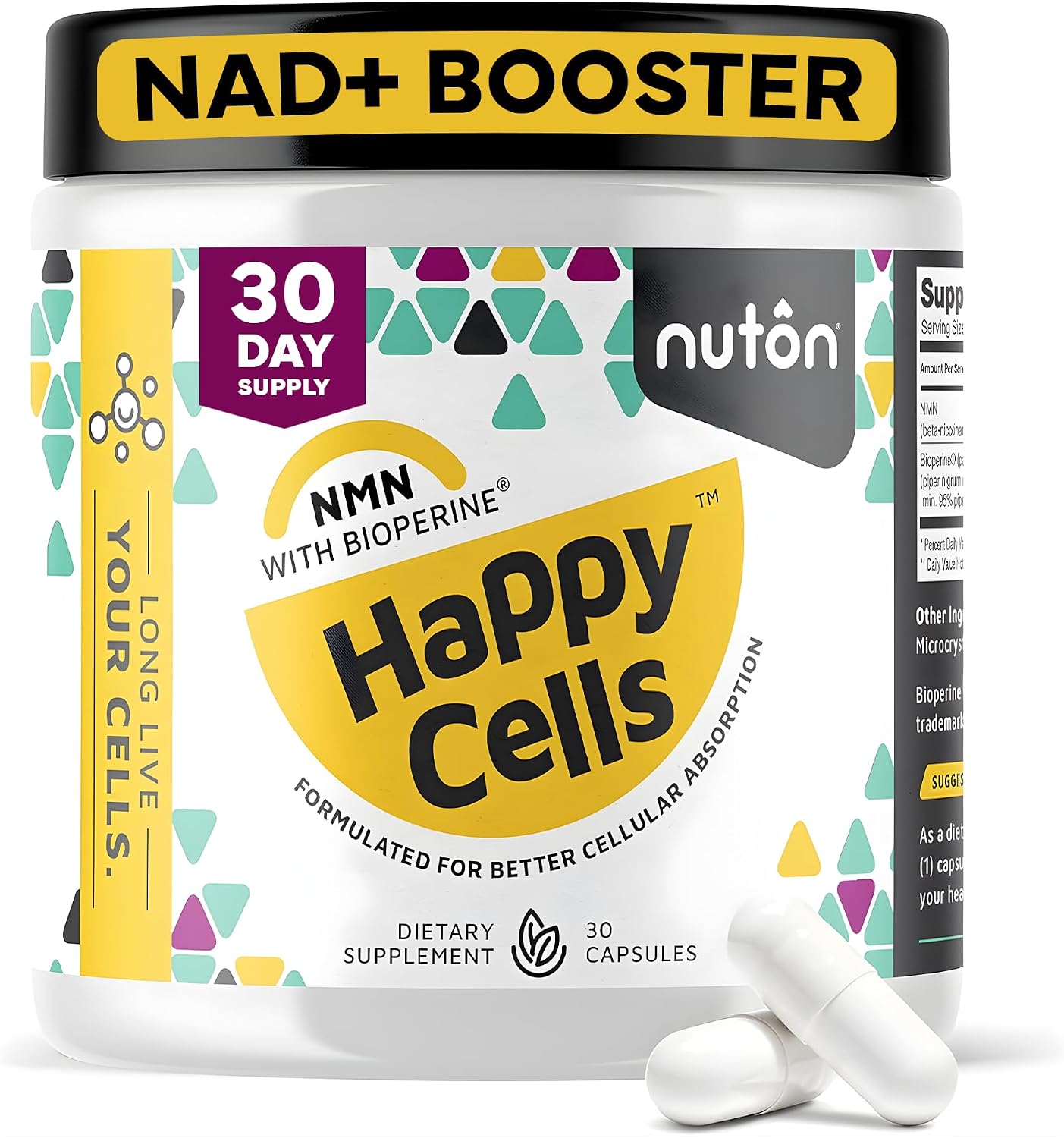 Nuton Happy Cells - NMN con Bioperine - 30 Cápsulas