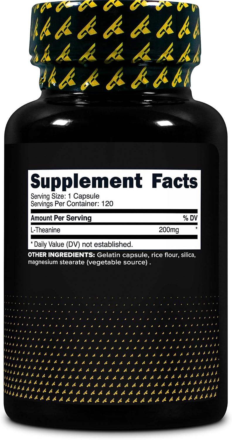 Primaforce L-Teanina Cápsulas (120 Cápsulas, 200mg de L-Teanina por Porción) - Suplemento de Aminoácido Teanina