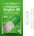 Cápsulas Vacías Veganas Tamaño 000 (100 uds) – Kit de Llenado con 2 Cucharas, Sin Gluten, Sin OGM, Certificado Halal