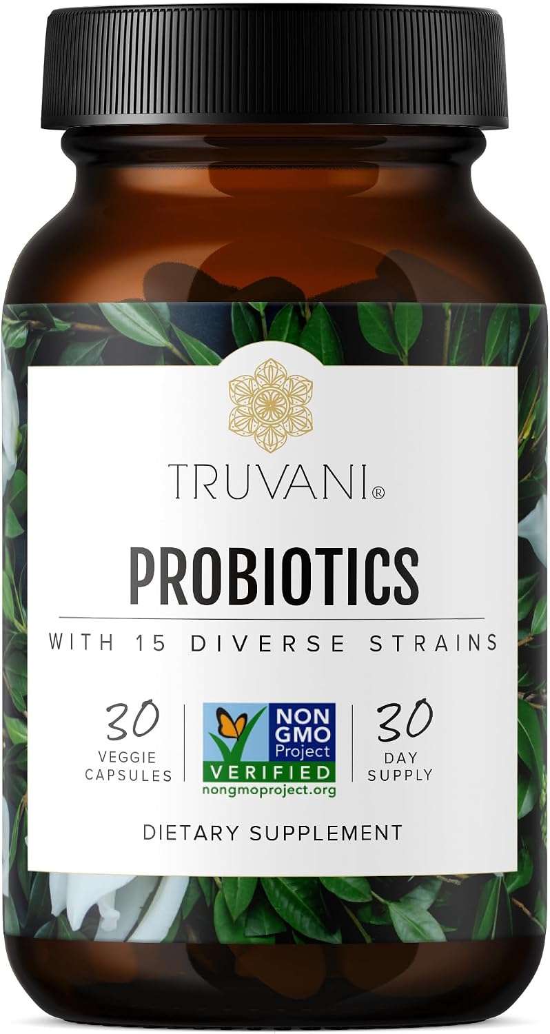 Truvani Probiótico - 30 Cápsulas Veganas | 15 Mil Millones UFC | 15 Cepas