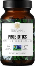 Truvani Probiótico - 30 Cápsulas Veganas | 15 Mil Millones UFC | 15 Cepas
