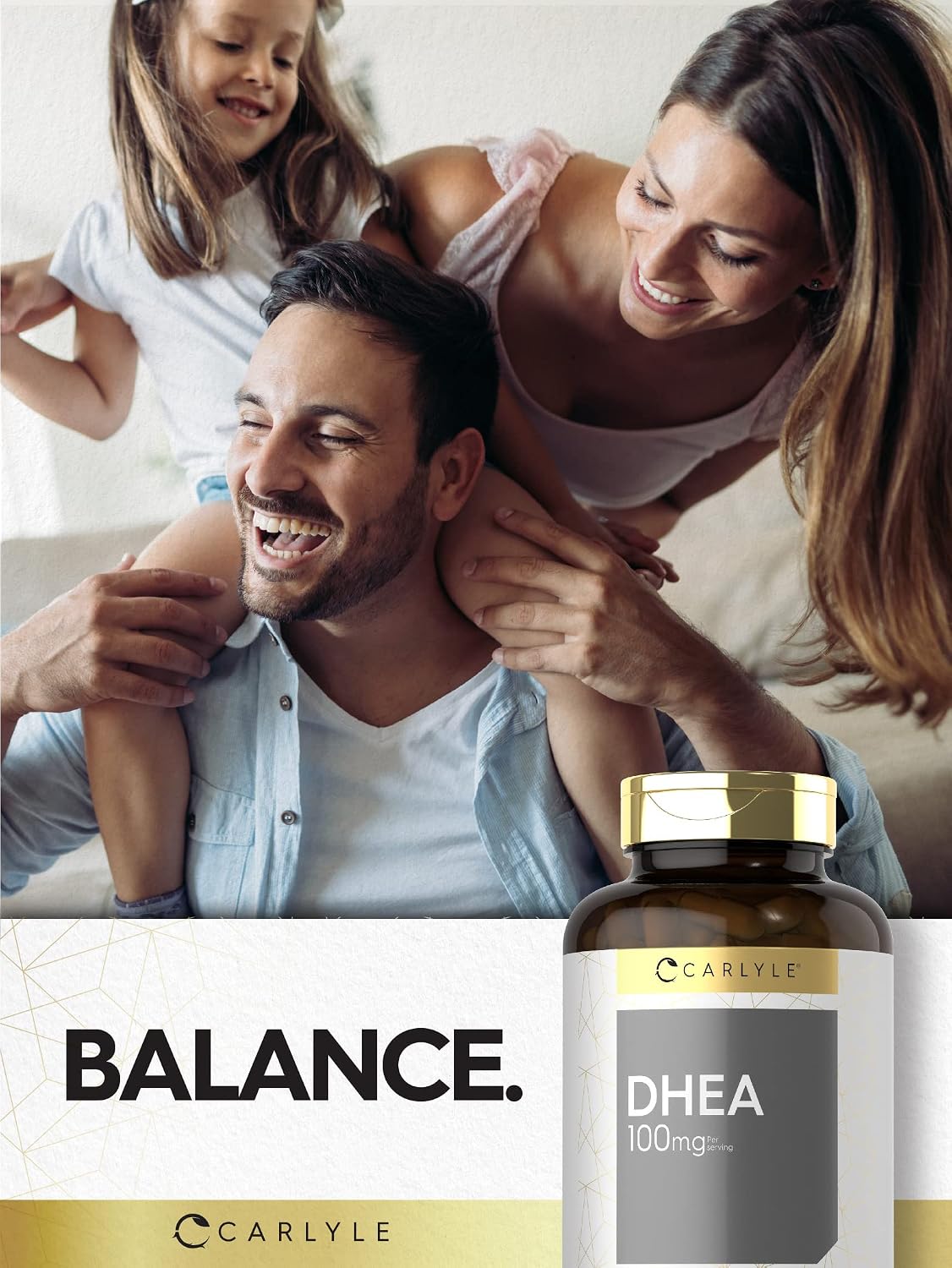 Carlyle DHEA 100mg - 300 Cápsulas para Mujeres y Hombres - No Transgénico y Sin Gluten