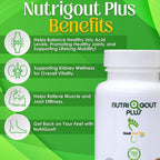 Gout and You NutriGout Plus - Suplemento para el Ácido Úrico - 60 Cápsulas Vegetarianas - 750 mg por Cápsula