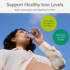 Needed. Suplemento de Hierro Prenatal - Embarazo, Lactancia, Posparto - Suave y No Estriñe - Dosis Flexible - Ingredientes Limpios