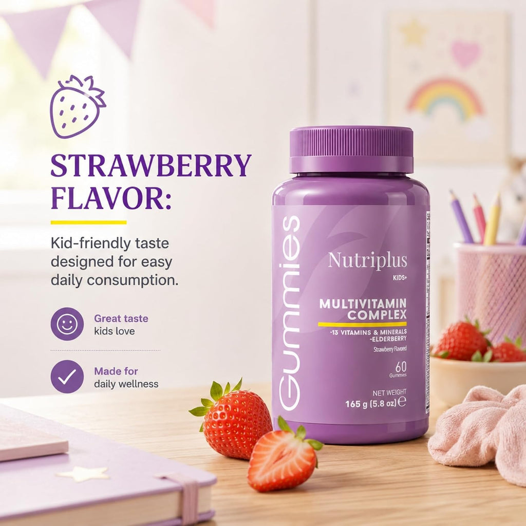 FARMASi Nutriplus Kids Gummies, Sabor Fresa, 60 Gominolas