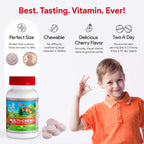 Delicious Kids Multivitamin - Multivitamínico Delicioso para Niños - 90 Gomitas Vegetarianas con Sabor a Cereza