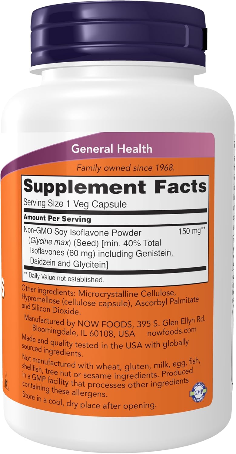 Isoflavonas de Soja 60 mg, 120 Cápsulas Vegetales - NOW Foods