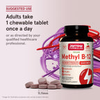 Jarrow Formulas Maximum Strength Methyl B-12 5000 mcg - 90 Comprimidos Masticables Sabor Cereza