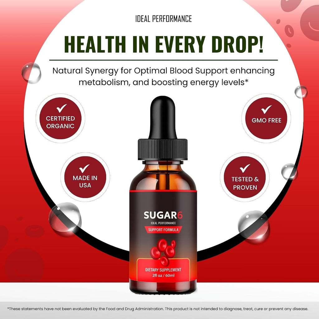 Sugar6 Drops - Complemento Alimenticio Líquido para el Apoyo del Azúcar en Sangre