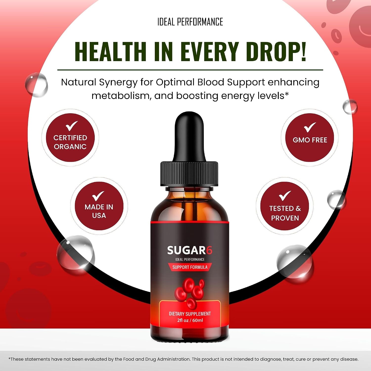 Sugar6 Drops - Complemento Alimenticio Líquido para el Apoyo del Azúcar en Sangre