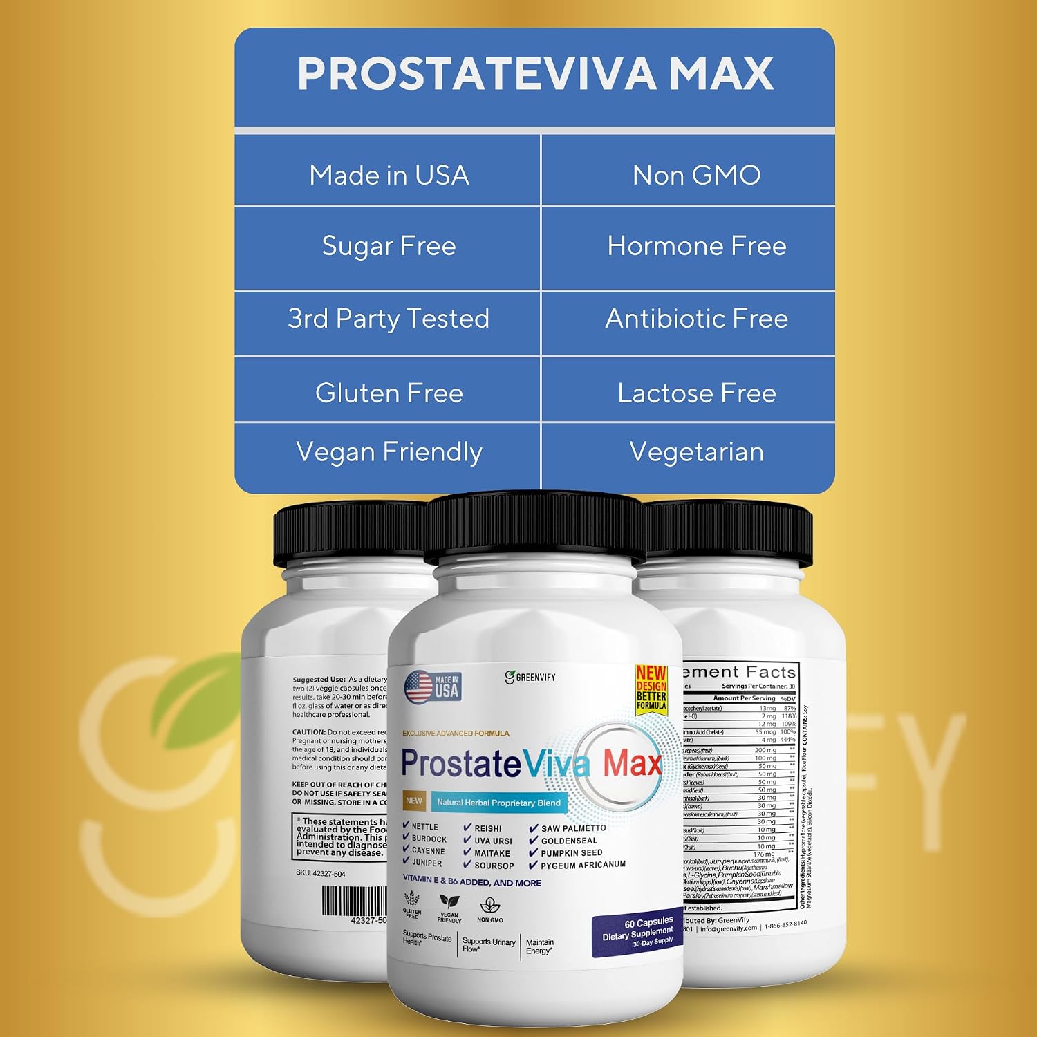 ProstateViva Max Suplemento de Próstata para Hombres, 60 Cápsulas
