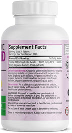 Bronson Ácido Fólico Orgánico (Vitamina B9 Folato) 800 mcg, 180 Comprimidos