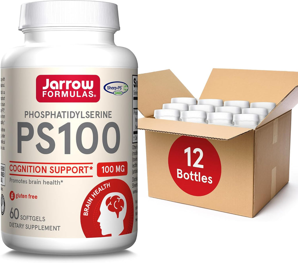 Jarrow Formulas PS100 Fosfatidilserina 100 mg - Pack de 12 botes de 60 cápsulas blandas