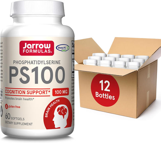 Jarrow Formulas PS100 Fosfatidilserina 100 mg - Pack de 12 botes de 60 cápsulas blandas