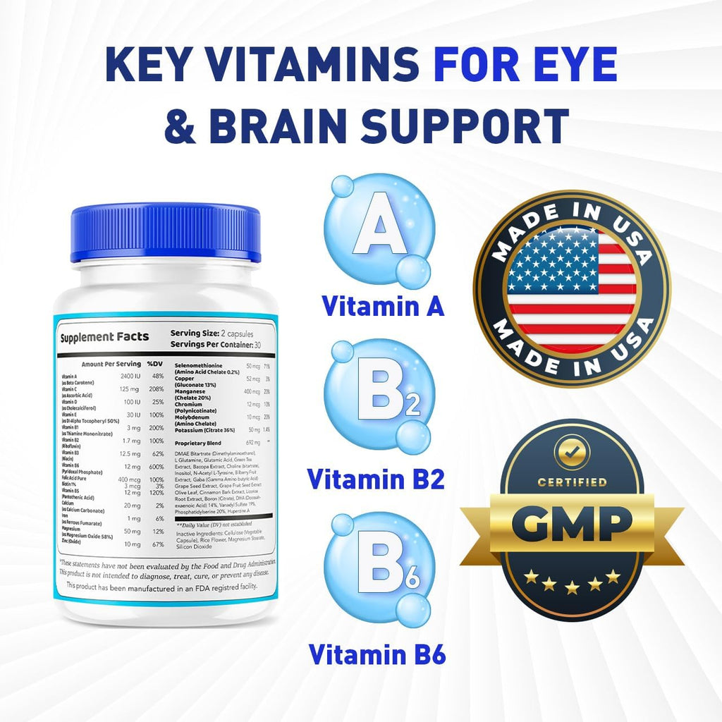 Sight Clear Pills – Suplemento para la vista y concentración, 60 cápsulas