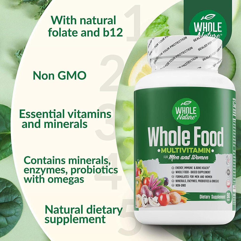 Multivitamínico Integral Hombre y Mujer - Alimentos Integrales + Enzimas, Probióticos y Omega-3 - 3 Unidades