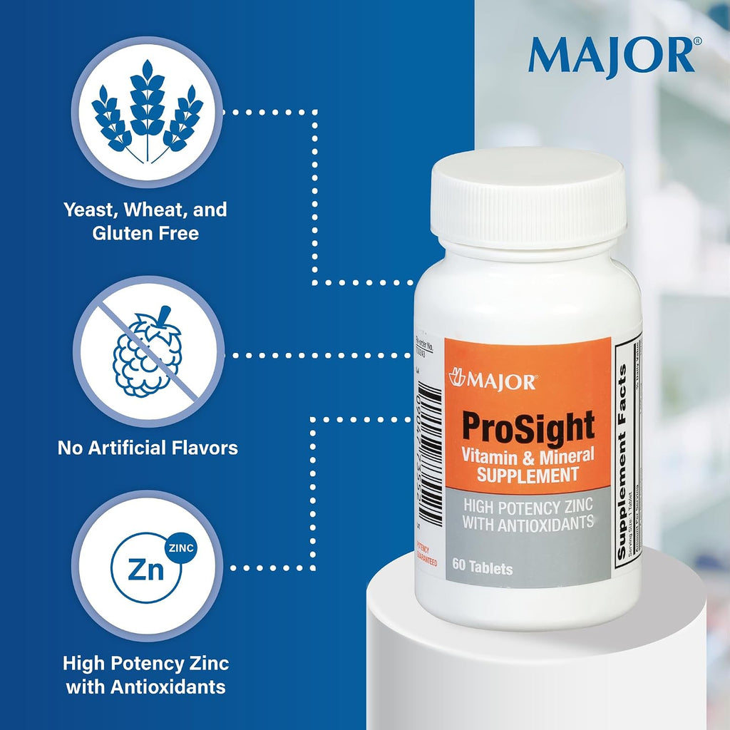 Major ProSight Multivitamínico y Mineral con Zinc de Alta Potencia - 60 Comprimidos