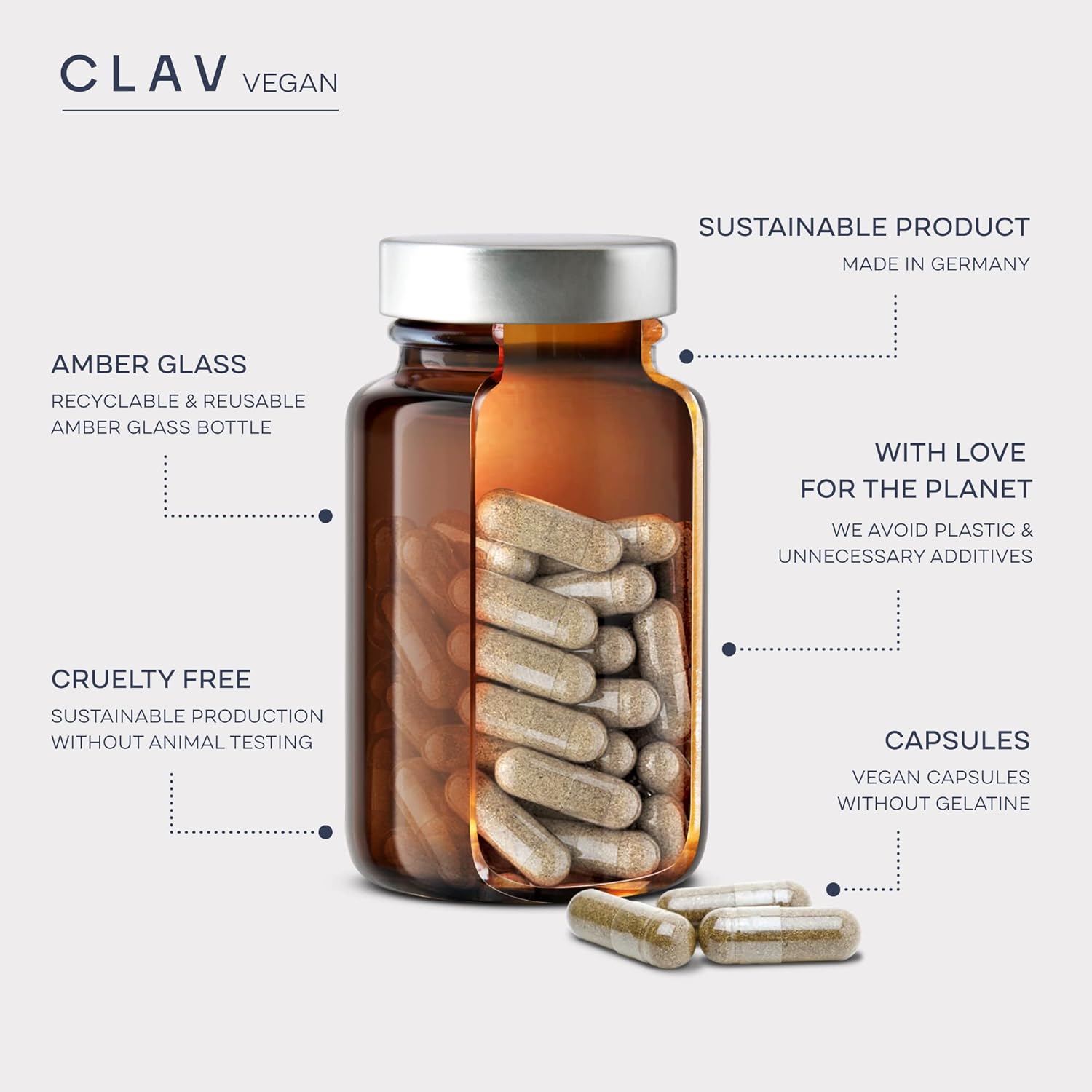 CLAV Bioflavonoides Cítricos - Suplemento Vegano de Flavonoides de Naranja Amarga y Pomelo - 60 Cápsulas - Hecho en Alemania