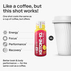 Ketone-IQ No Caffeine Performance Energy Shots – Combustible de Cetonas para Enfoque y Resistencia, 10g de Cetonas, 24 Pack (Raspberry Lemonade)