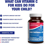 Kids Vitamin C Chewable Tablets - 60 Comprimidos Masticables de Vitamina C para Niños con Naranja Real