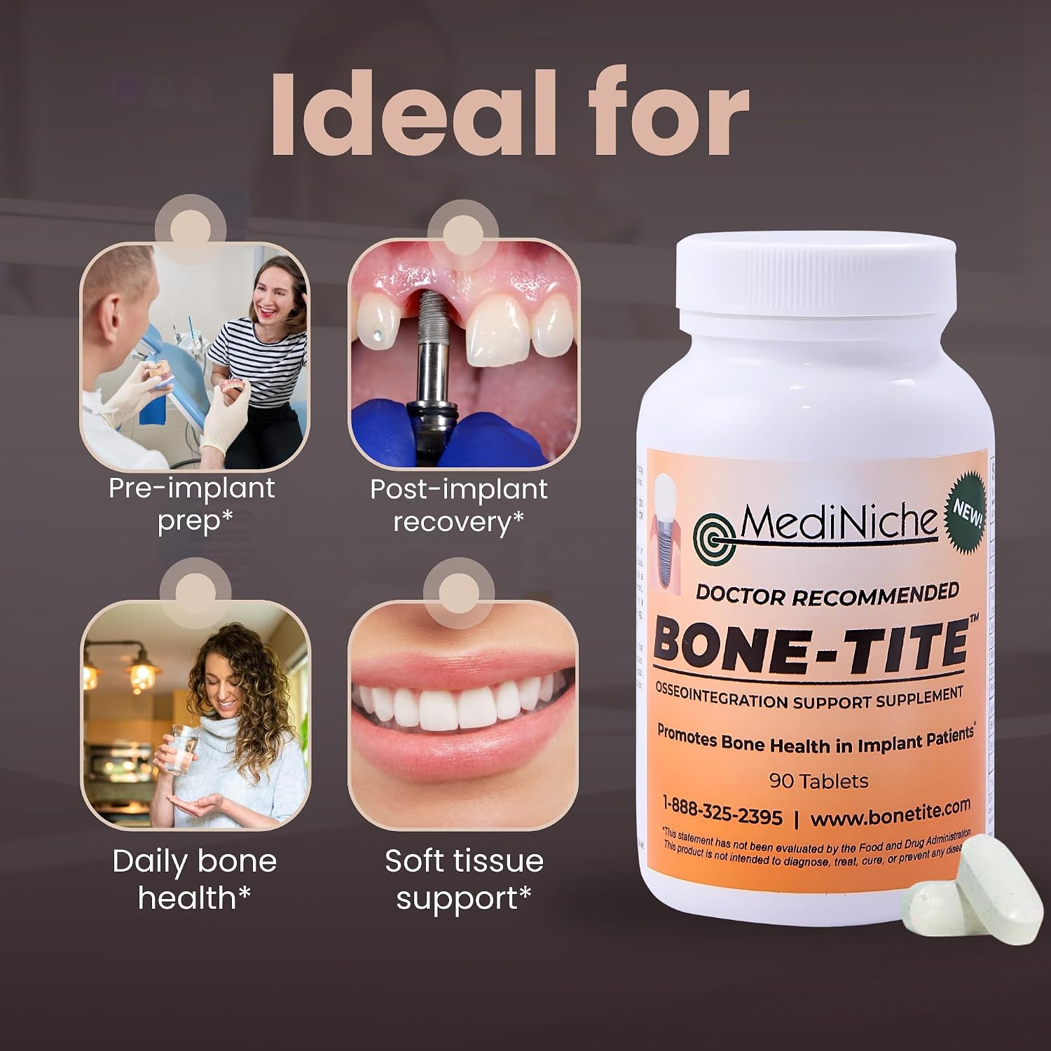 Bone-Tite Osseointegration Support Supplement | 90 Tablets
