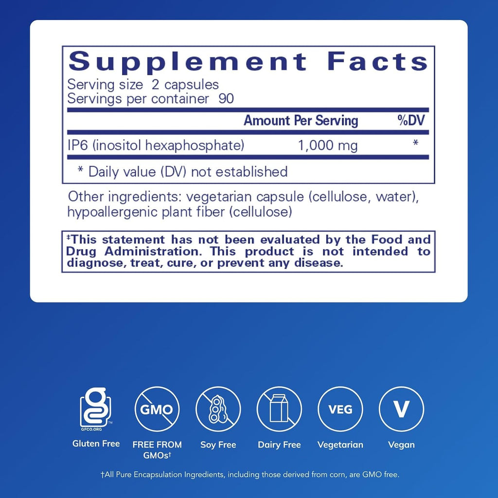 Pure Encapsulations IP6 (Inositol Hexafosfato) - 180 Cápsulas