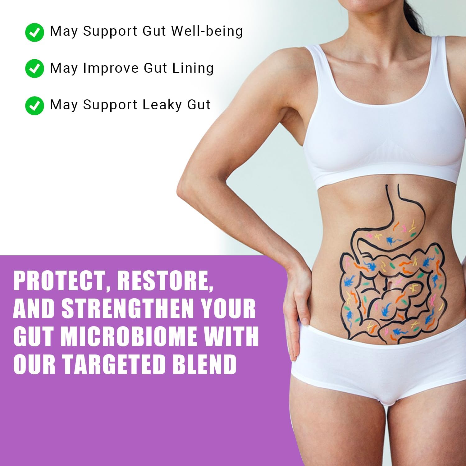 Ancient Bliss Suplemento Intestinal con L-Glutamina, Cardo Bendito y Raíz de Hidrangea – 60 Cápsulas Veganas