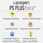 Lipogen PS Plus Extra – Suplemento Cerebral con Fosfatidilserina 133mg – Memoria y Enfoque – 60 Cápsulas (Pack de 2)
