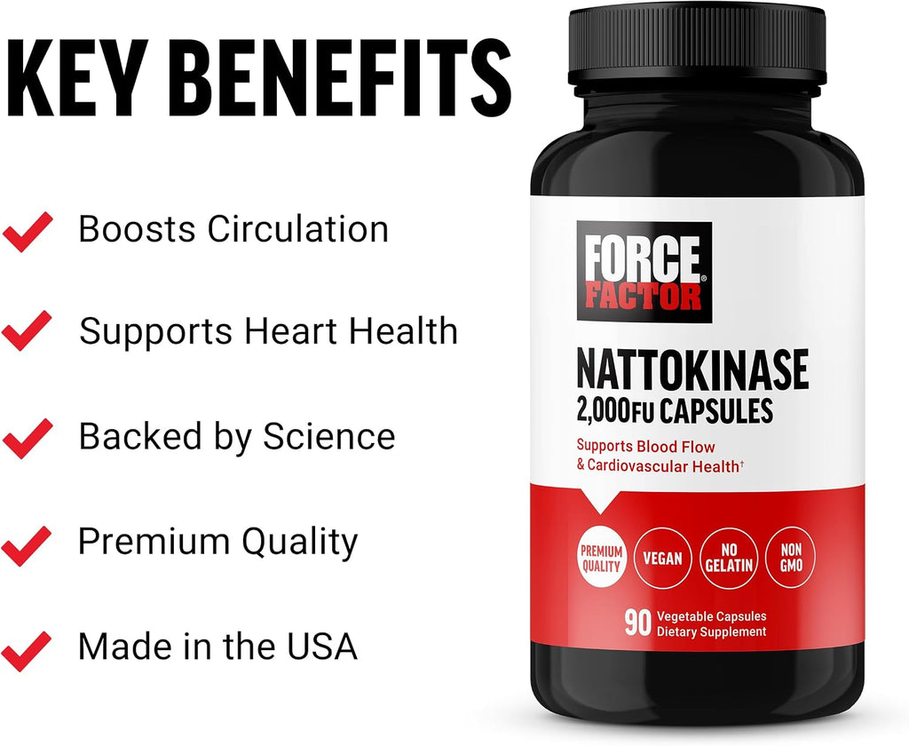Force Factor Nattokinase 2000 FU - 90 Cápsulas Vegetales